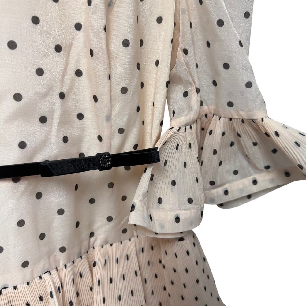 Zimmermann Cream Polka Dot Mini Dress with Black Belt - Picture 6 of 11